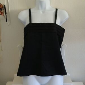 Vintage Evening Blouse 80's 90's Top Sequin Spaghetti Straps Black size S